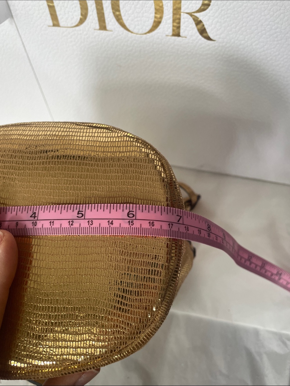 Authentic Gianni Chiarini Gold Chain Accent Bucket Bag Luxury Shoulder Crossbody - Picture 14 of 14